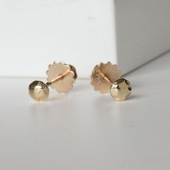 Tiny Hammered Stud Earrings With Screw Backs, 4 of 6
