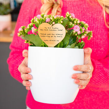 Personalised Gold 'Thank You Teacher' Plant Marker, 3 of 7