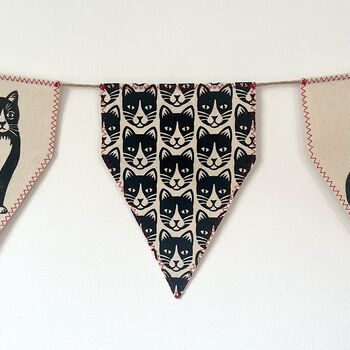 Cat Bunting. Handmade Cotton Garland, 4 of 4