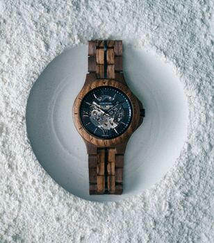 Barcelona Mechanical Automatic Movement Wooden Watch, 6 of 12