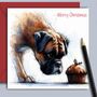 Boxer Dog Christmas Card. Figgy Pudding, thumbnail 1 of 2