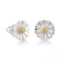 Daisy Silver And Solid Gold Studs, thumbnail 8 of 9