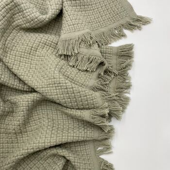 Chios Blanket Sage Green, 4 of 8