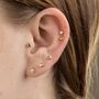Gold Plated September Sapphire Birthstone Teeny Stud Earrings, thumbnail 2 of 3