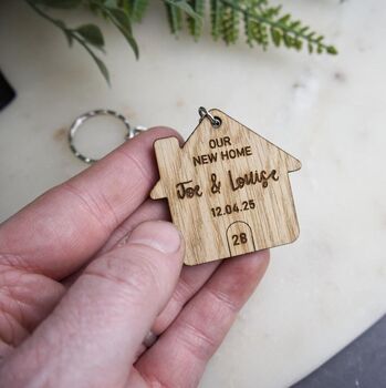 Personalised New Home Keyring Keepsake – Custom “Home Sweet Home” And First Home Designs, 4 of 5
