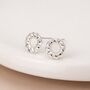 Sterling Silver Twisted Circle Stud Earrings – 9mm, thumbnail 1 of 5