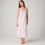 Women's 'Shell Pink' Satin Stripe Cotton Strappy Nightdress, thumbnail 1 of 4