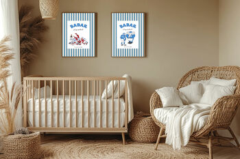 Babar Set Of Two Football Nursery Art Prints, 2 of 5