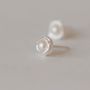 Sterling Silver Wrapped Pearl Ear Studs Or Necklace, thumbnail 4 of 5
