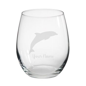Personalised Jumping Dolphin Engraved Glass, 5 of 7
