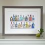 Vibrant Gin Bottles Limited Edition Giclee Print, thumbnail 1 of 4