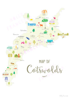 Map Of The Cotswolds Art Print, 4 of 6