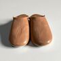 Handmade Moroccan Tan Leather Babouche Slippers, thumbnail 3 of 4