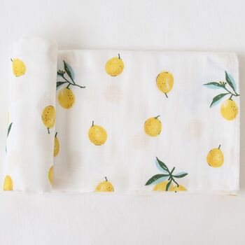 Extra Large Lemons Bamboo Muslin, 2 of 4