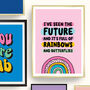 'Rainbows And Butterflies' Colourful Art Print, thumbnail 1 of 2