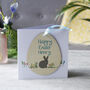 Personalised Easter Rabbit Wooden Decoration And Card, thumbnail 5 of 5