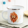Personalised Children's Lion Animal Face Enamel Mug, thumbnail 1 of 6