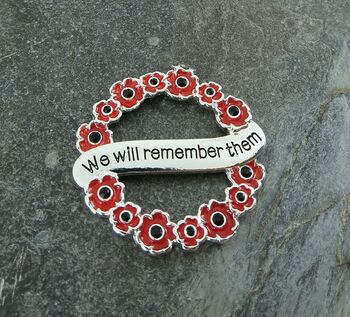 Poppy Red Flower 'We Will Remember Them' Brooch, 3 of 4