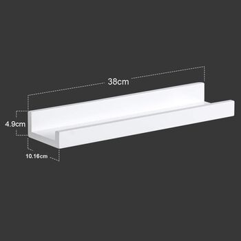 Set Of Two Floating White Ledge Mdf Shelves, 6 of 7