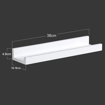 Set Of Two Floating White Ledge Mdf Shelves, 6 of 7