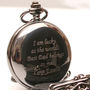 Engraved Black Plated Pocket Watch Intricate Design, thumbnail 3 of 6