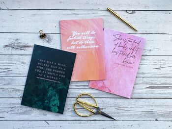 Book Lover's Empowering Literary Quote A5 Notebook Set, 2 of 4