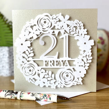 Personalised Floral Bunting Birthday Card, 7 of 8