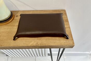 Personalised Rectangle Chocolate Brown Leather Tray, 12 of 12