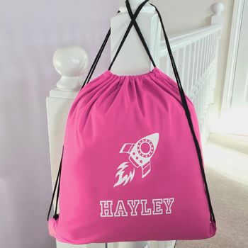 Personalised Rocket Child's Pe Cotton Bag, 3 of 6