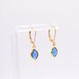 Sapphire Blue Marquise Leverback Earrings, thumbnail 1 of 6