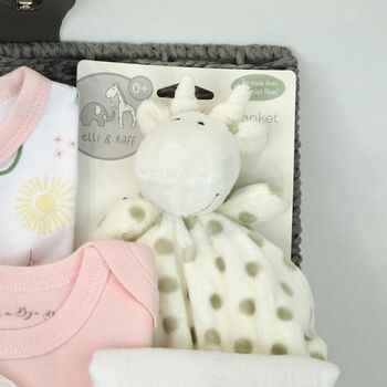 Peachy Rainbows New Baby Girl Gift Set Hamper, 4 of 7