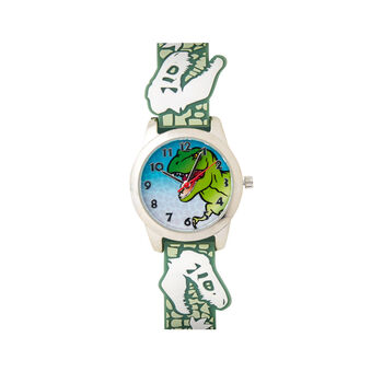 Kids Unisex Dinosaur Green T Rex Watch, 2 of 3