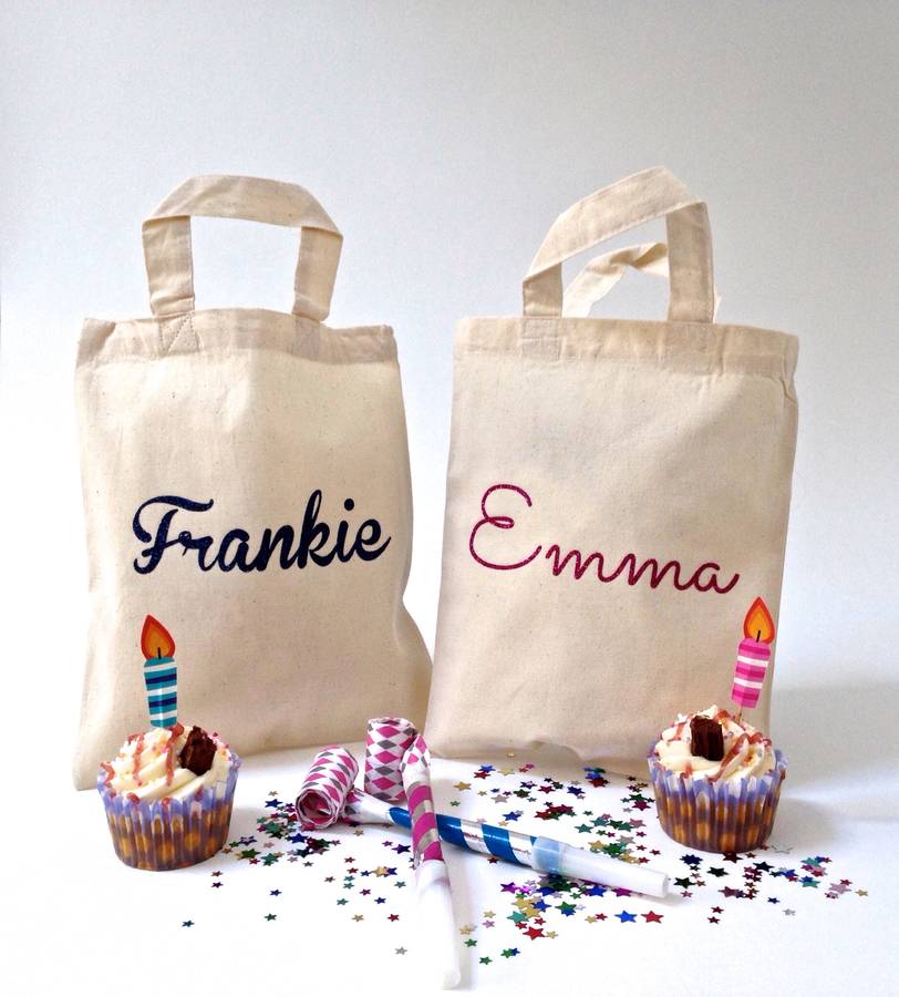 personalised cotton party bags by beryl betty gifts ...