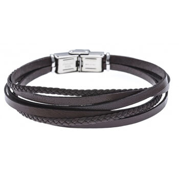 Men’s Italian Leather Multi Strand Bracelet, 8 of 8