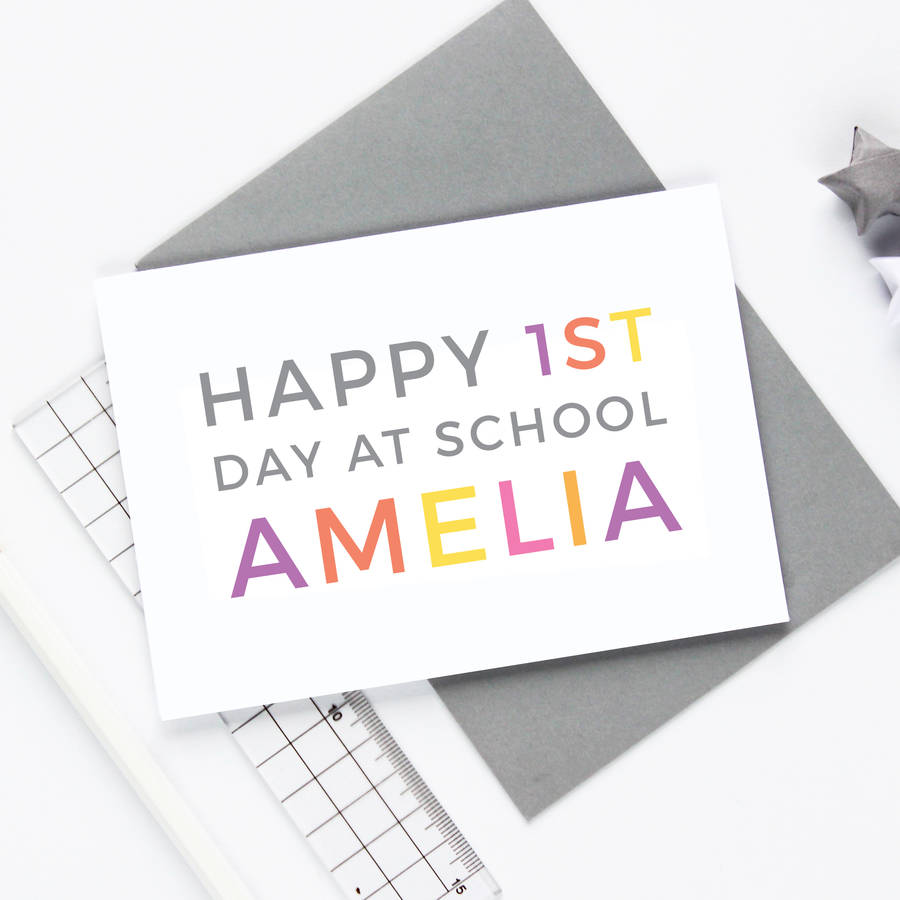 personalised first day at school card by studio 9 ltd ...