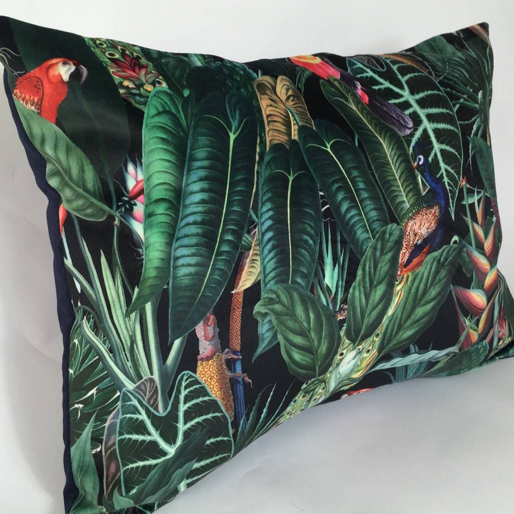 Velvet Rainforest Rectangular Cushion Cover, 1 of 6