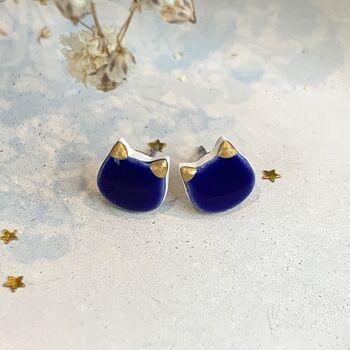 Ceramic Cat Stud Earrings, 8 of 9