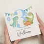 Personalised Dinosaur 3rd Birthday Card For Grandson, thumbnail 1 of 6