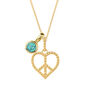 Peace Heart Pendant Necklace Gold Plated, thumbnail 5 of 12