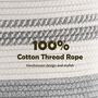 58 L Grey Cotton Rope Woven Storage Basket, thumbnail 7 of 9