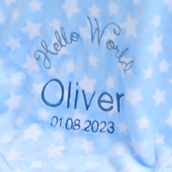 Personalised 'Welcome To The World' Star Baby Blanket, 2 of 2