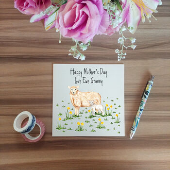 Personalised Sheep And Lamb Mother's Day Card, 6 of 6