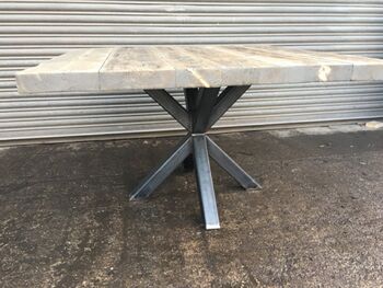 Reclaimed Industrial Pedestal Dining Table 330, 2 of 6