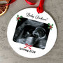 Personalised Baby Scan And Due Date Bauble, thumbnail 1 of 2