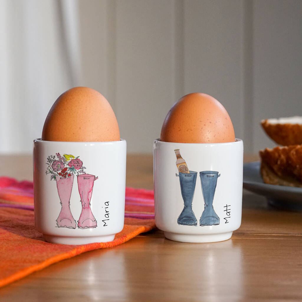 Personalised New Home Ceramic Egg Cups, 1 of 2