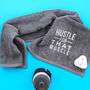 Hustle For That Muscle Embroidered Gym Towel, thumbnail 1 of 3