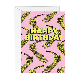 Happy Birthday Leopard Greetings Card, 4 of 4