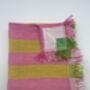 Dolce 100% Cotton Modern Striped Beach Towel Pink / Yellow And Green, thumbnail 3 of 11