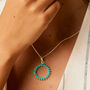 Halo Radiance Turquoise Silver/Gold Large Necklace, thumbnail 2 of 12