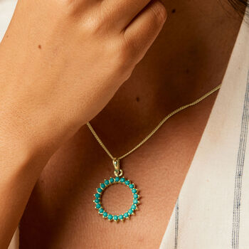 Halo Radiance Turquoise Silver/Gold Large Necklace, 2 of 12